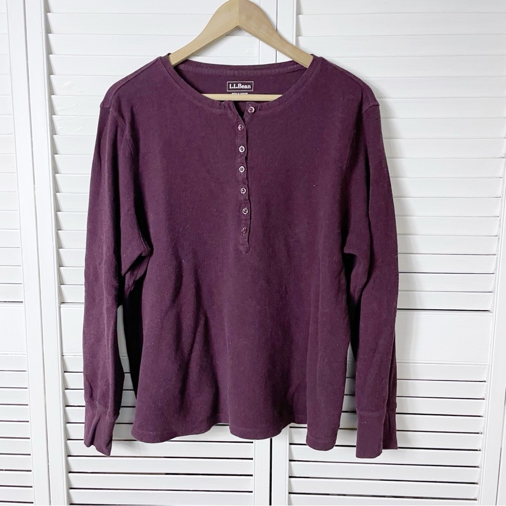 L.L. Bean waffle knit Henley Shirt